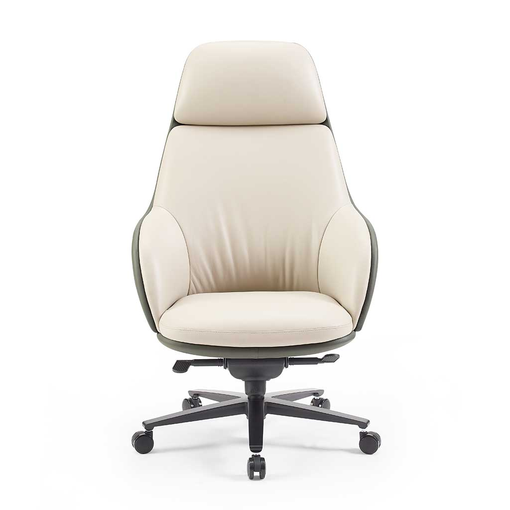 Kennedy Office Chair – Grey + Beige Ergonomic Swivel Chair 73×118×52 cm