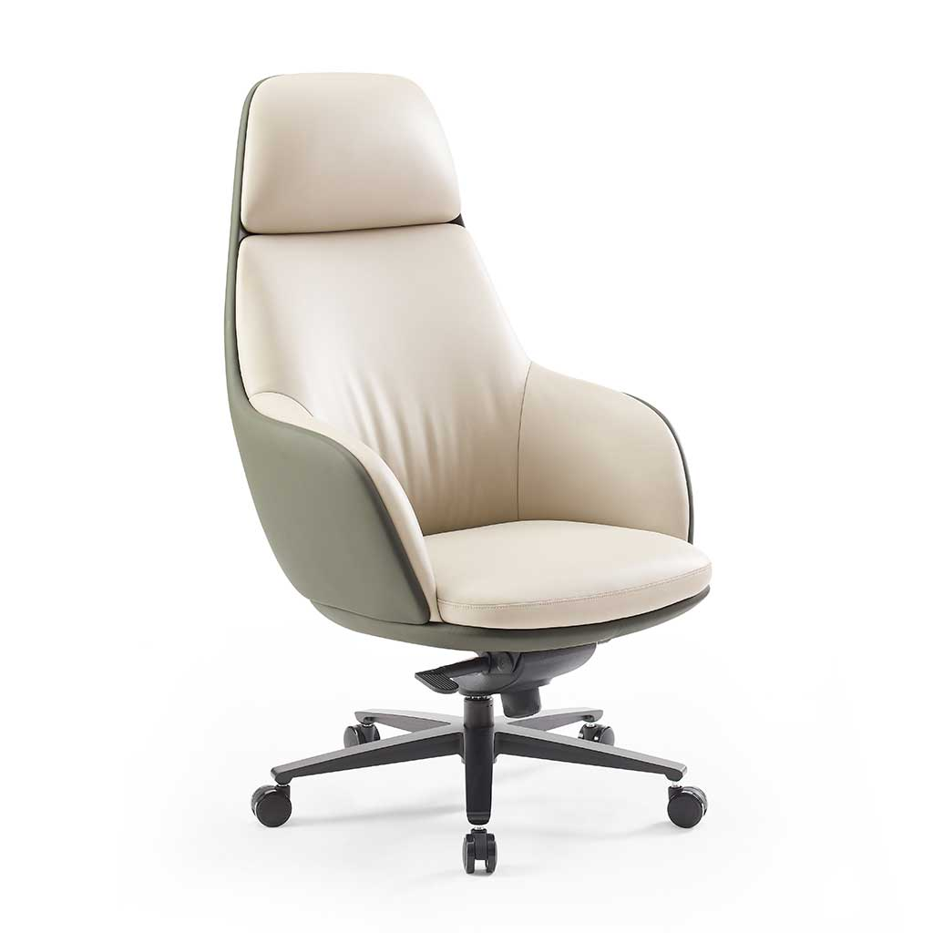 Kennedy Office Chair – Grey + Beige Ergonomic Swivel Chair 73×118×52 cm