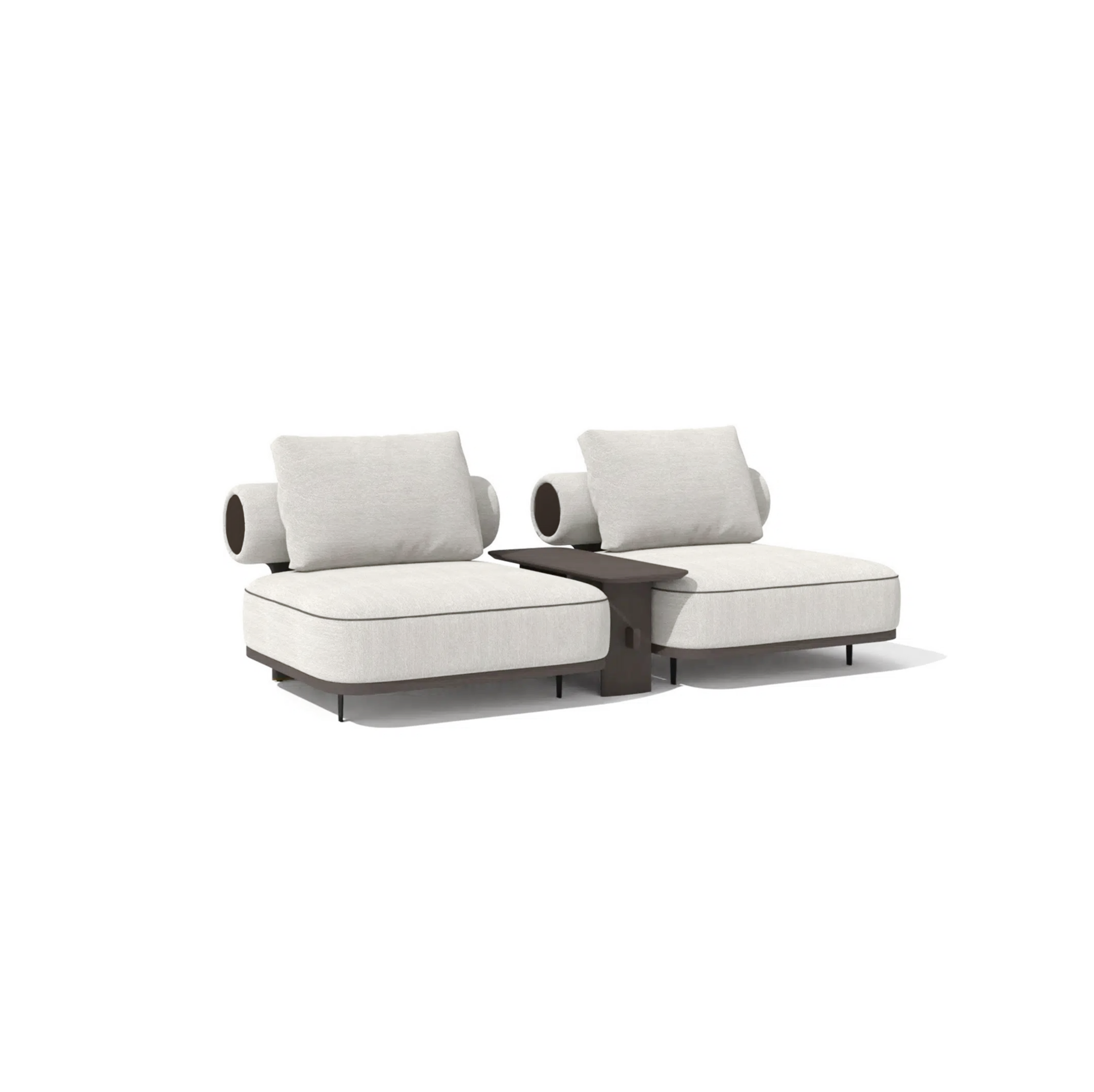 Sofa Kyoto - Light Gray/Beige 247x111cm