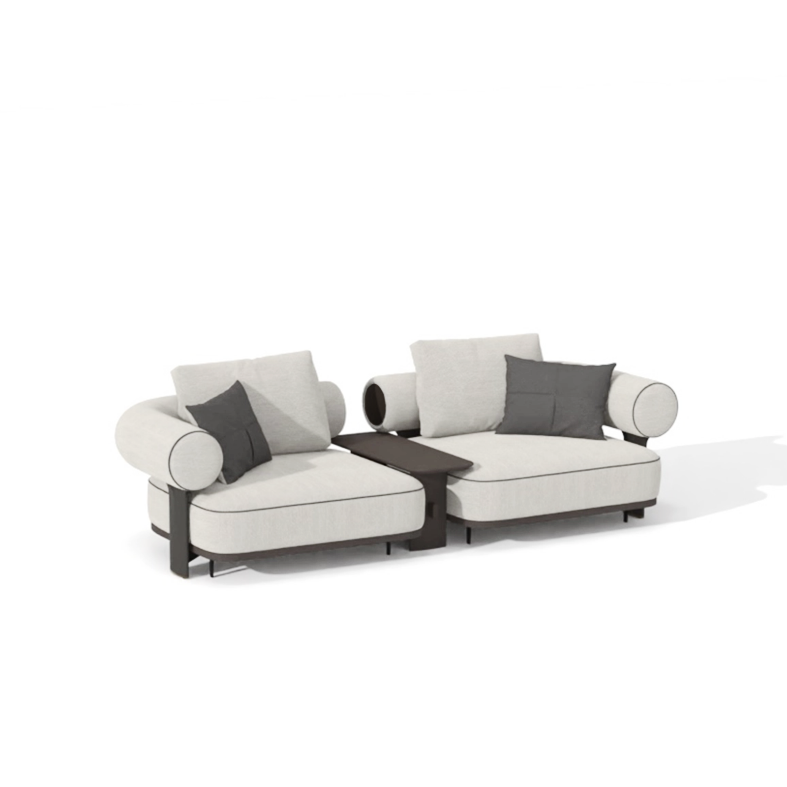 Sofa Kyoto - Light Gray/Beige 291x111cm