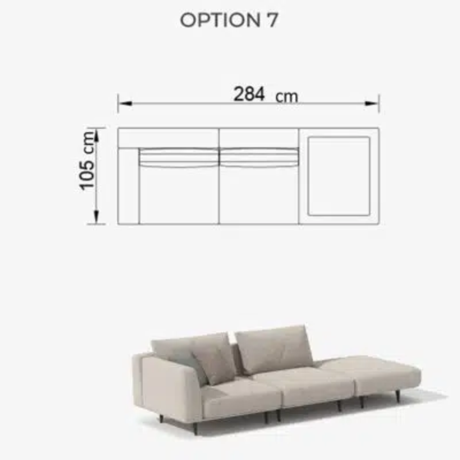 Sofa Love Off-White 284cm