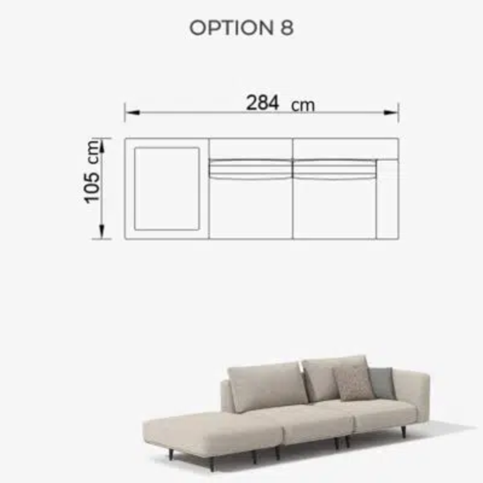 Sofa Love Off-White 284cm