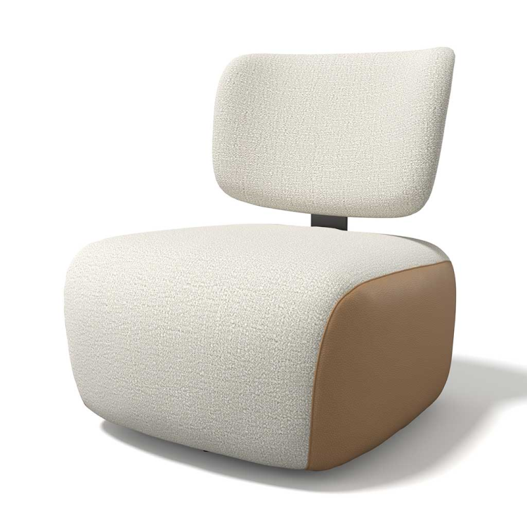 Lounge Chair Miro – Swivel Base – Oasis + Cognac