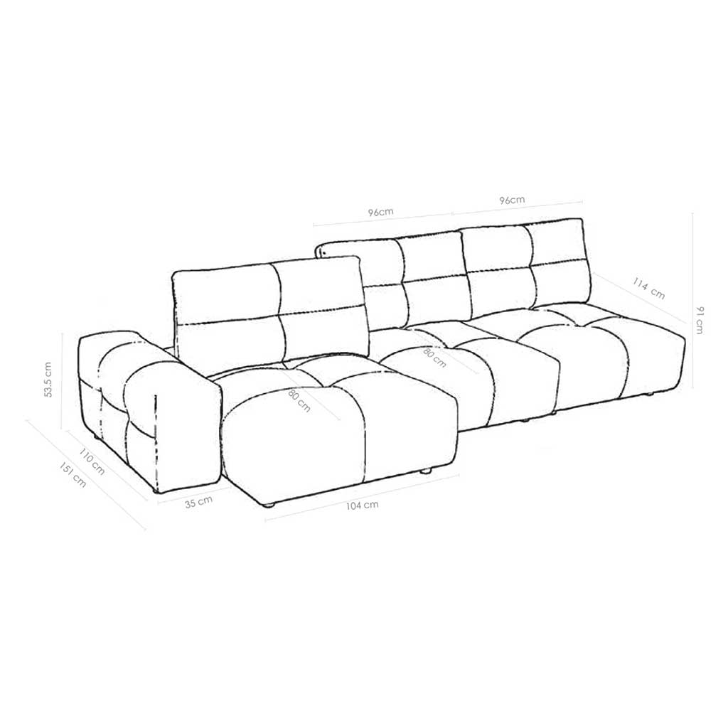 Sofa Magic - White/Brown - Lounge Right