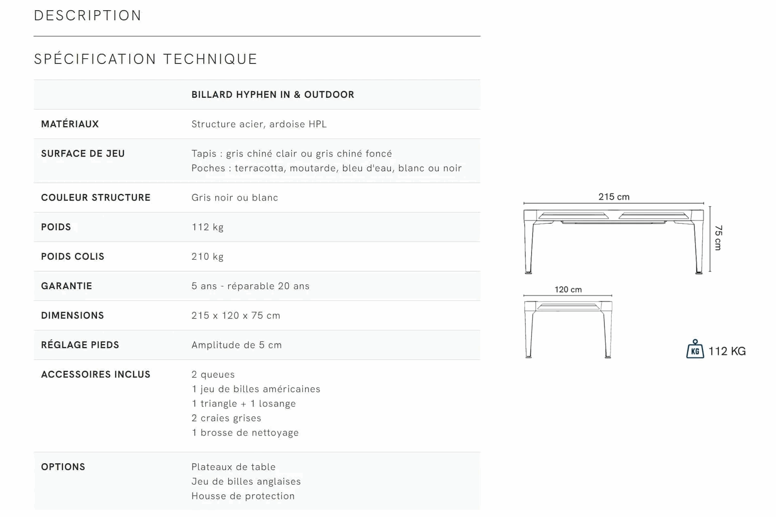 Outdoor Pool & Dining Table 7FT White
