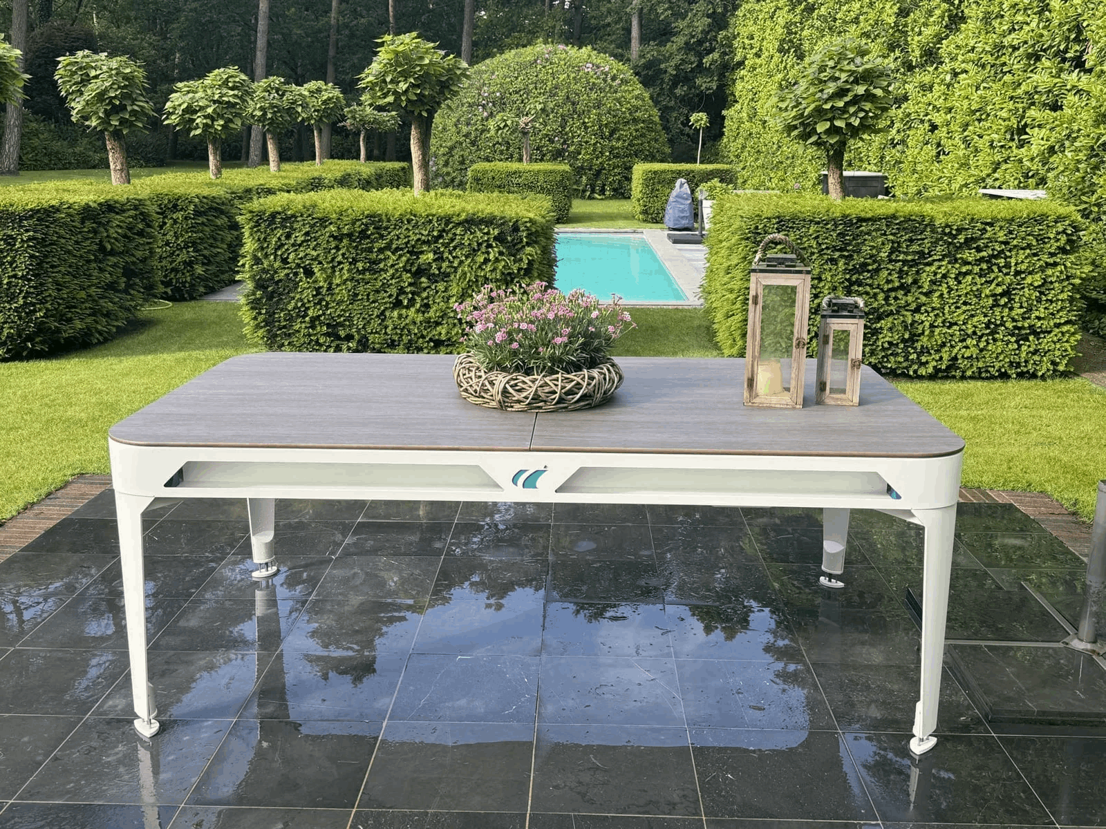 Outdoor Pool & Dining Table 7FT White
