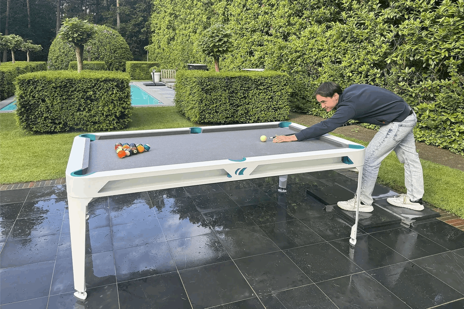 Outdoor Pool & Dining Table 7FT White