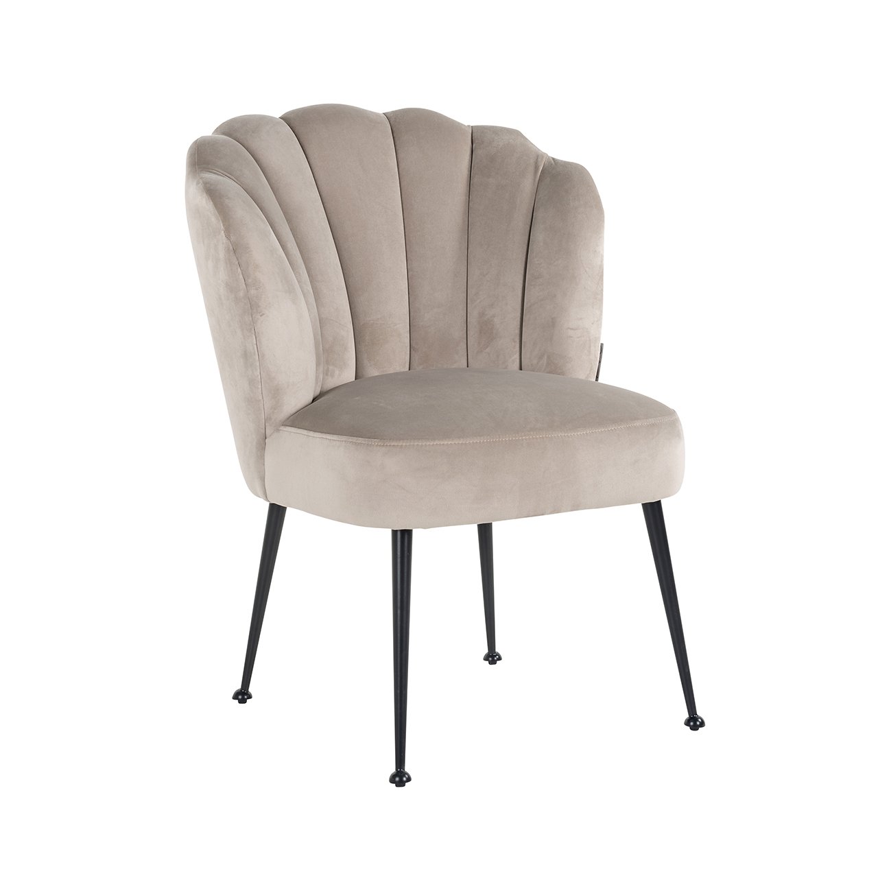 Chair Pippa - khaki velvet / black (Quartz Khaki 903)