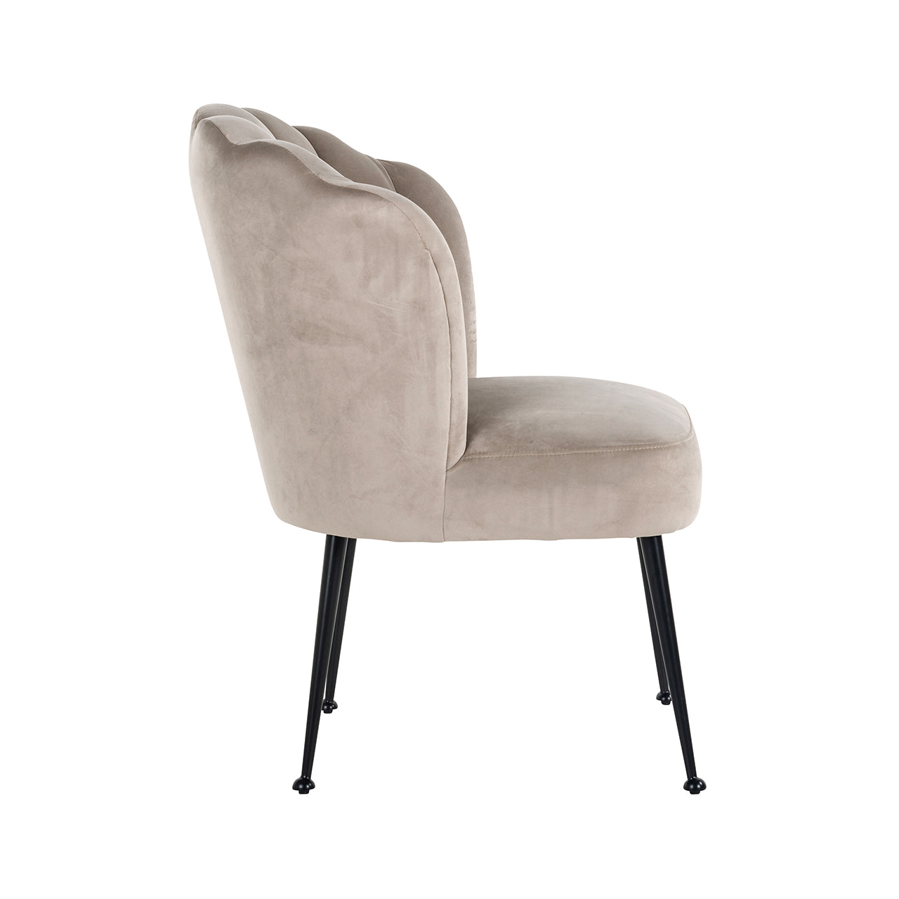 Chair Pippa - khaki velvet / black (Quartz Khaki 903)