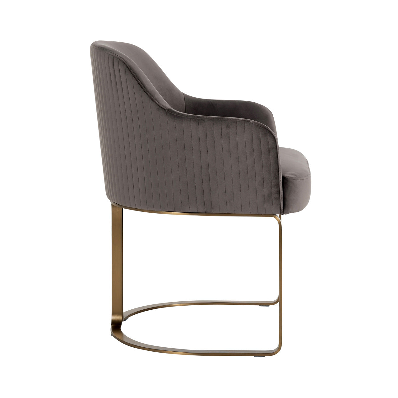 Chair Hadley - stone velvet / brushed gold (Quartz Stone 101)
