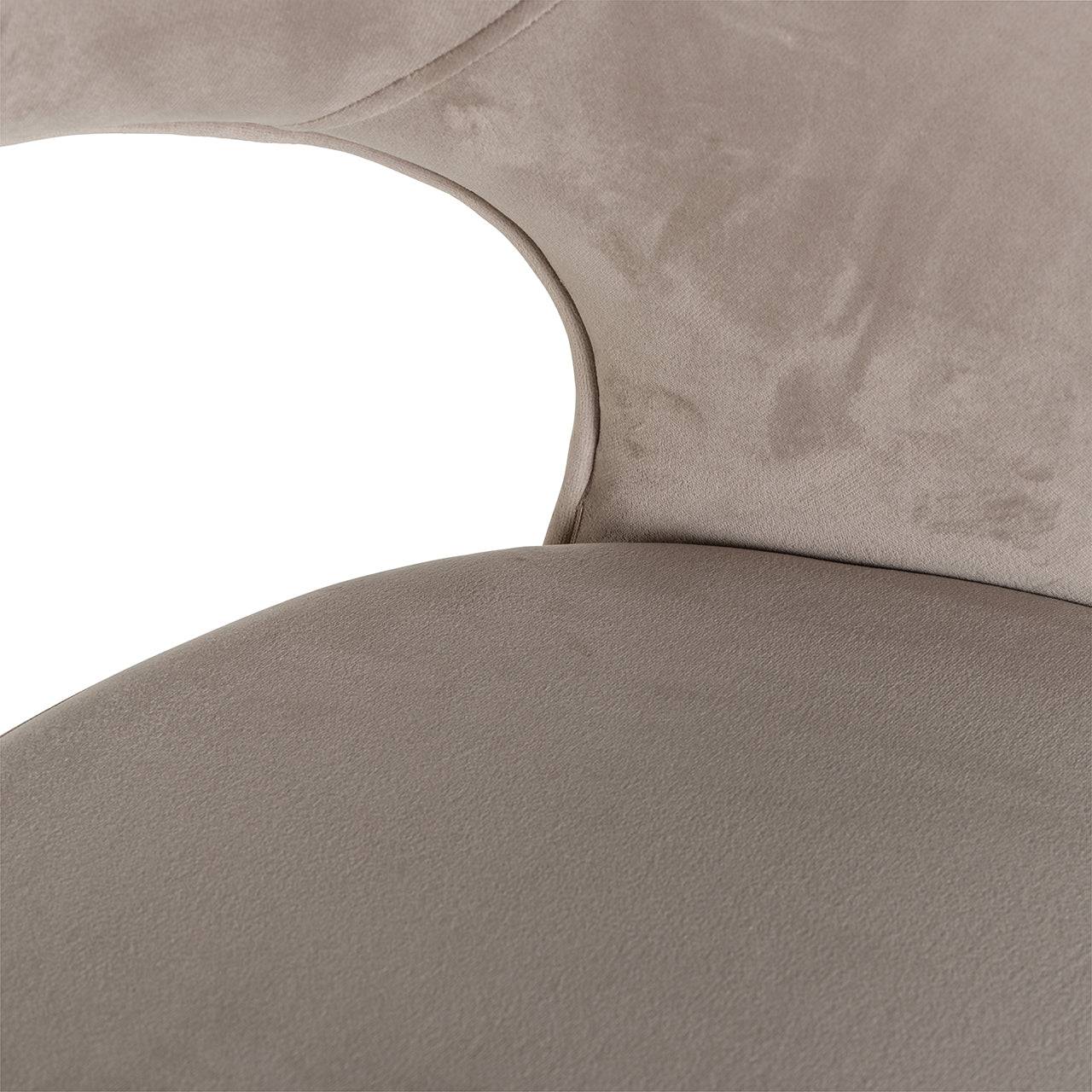 Bar stool Savoy khaki velvet (Quartz Khaki 903)