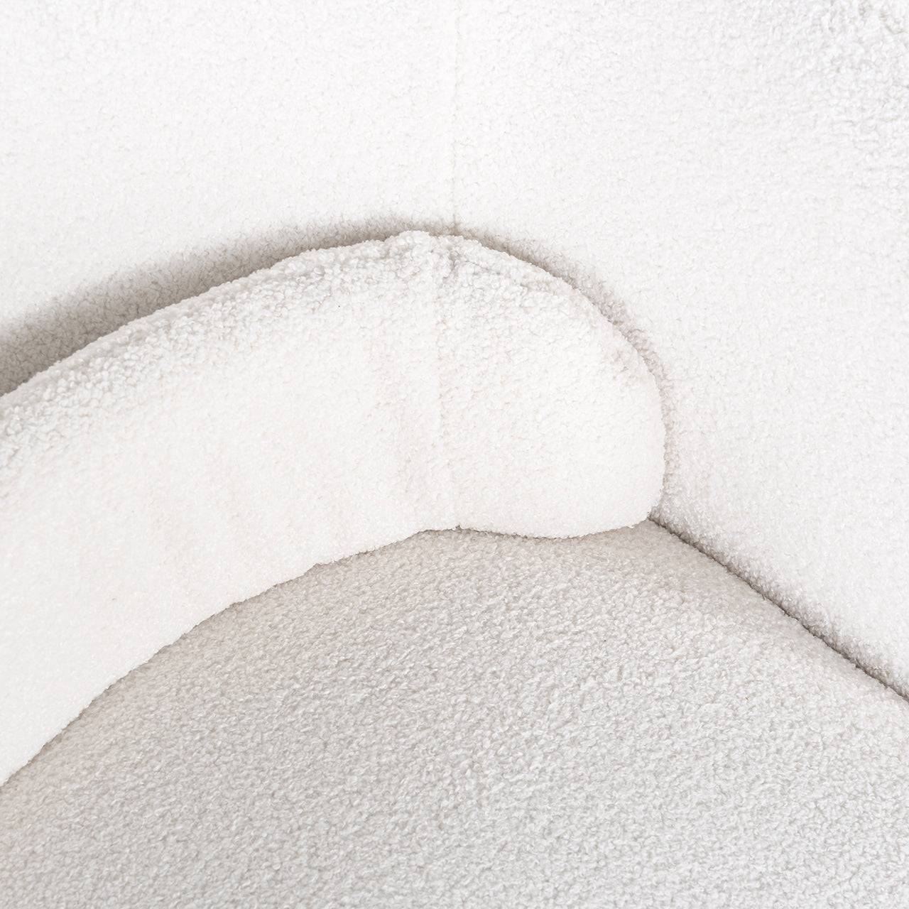 Swivel lounge chair Senna white furry (Himalaya 900 white furry)