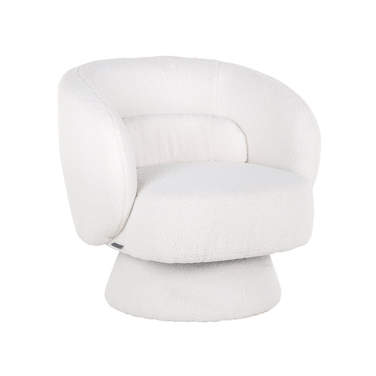 Swivel lounge chair Senna white furry (Himalaya 900 white furry)