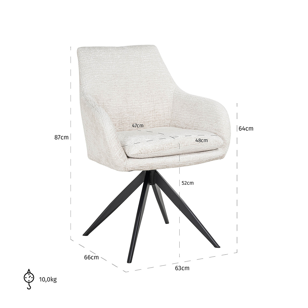 Swivel chair - Lisonne cream fusion (Fusion cream 02)