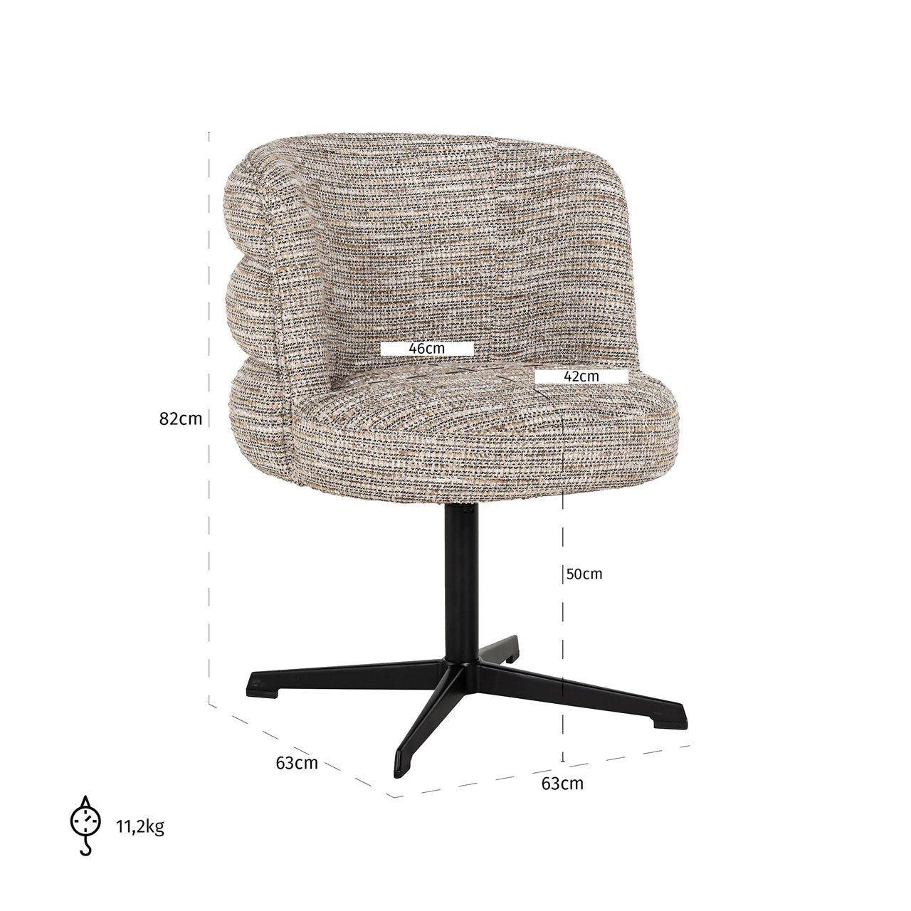 Swivel chair - Chadwick beige coco (Beige coco)
