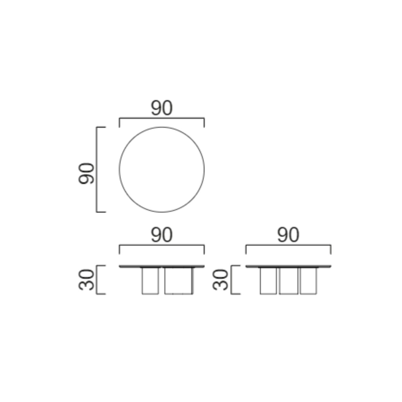 Coffee Table Pera Walnut Middle