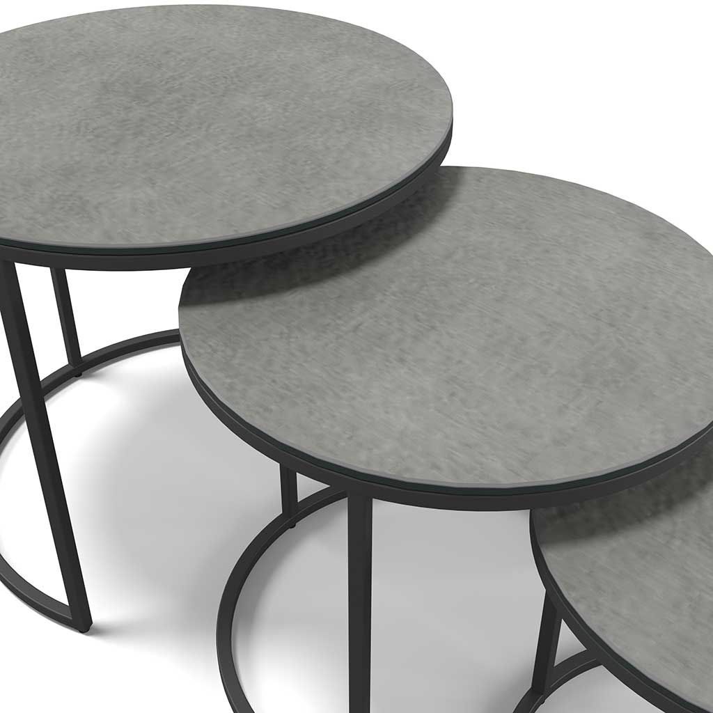 Senjo Coffee Table Set – Ø58/48/38 – Gray Ceramic