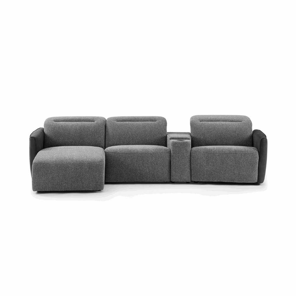 Sofa Valona - Dark Grey with Storage Console | 308 × 165 cm - Lounge Left