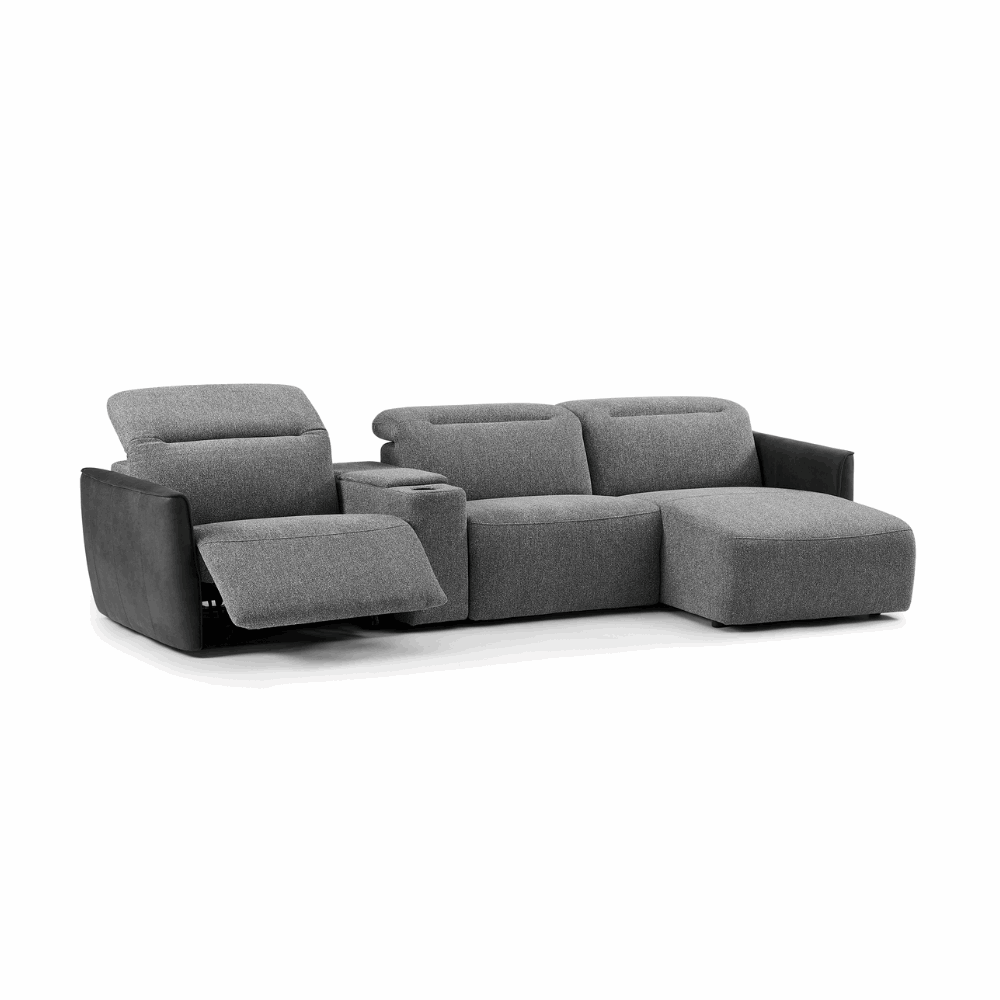 Sofa Valona - Dark Grey with Storage Console | 308 × 165 cm - Lounge Right