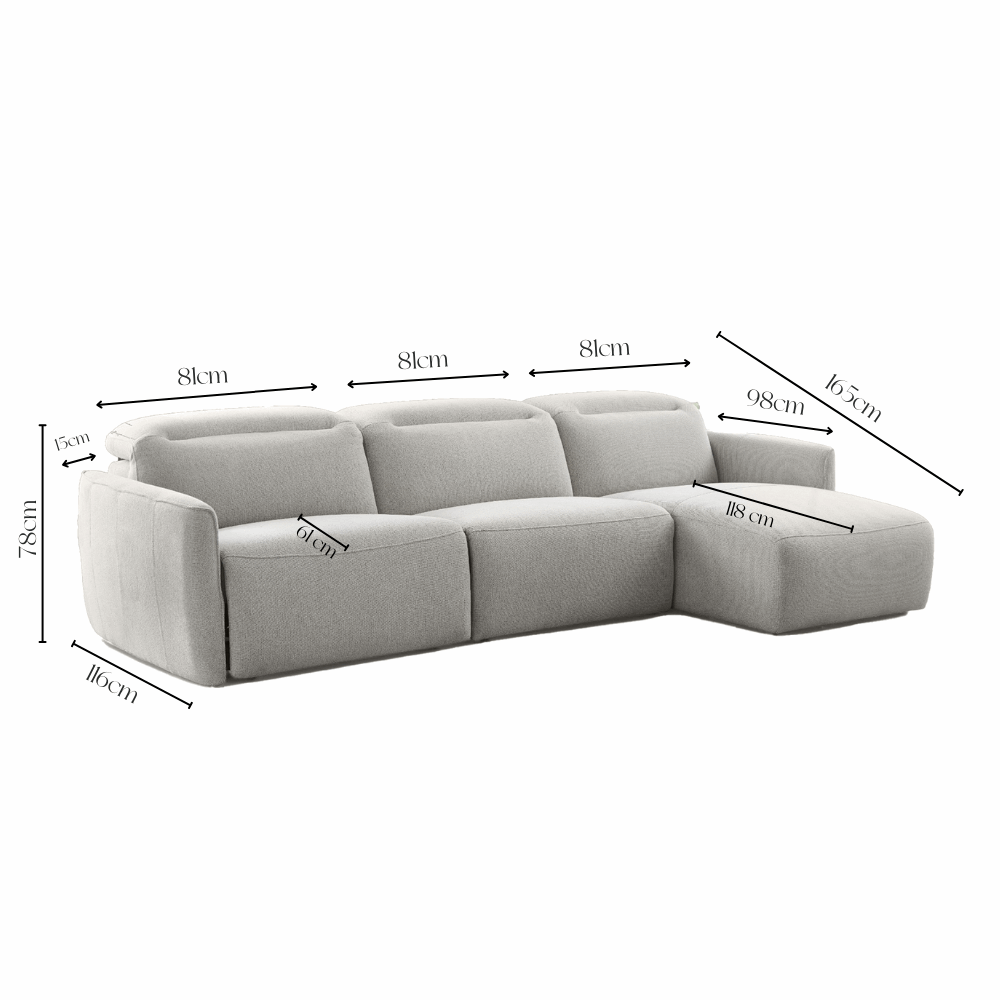 Sofa Valona - Soft Grey | 273 × 165 cm - Lounge Right
