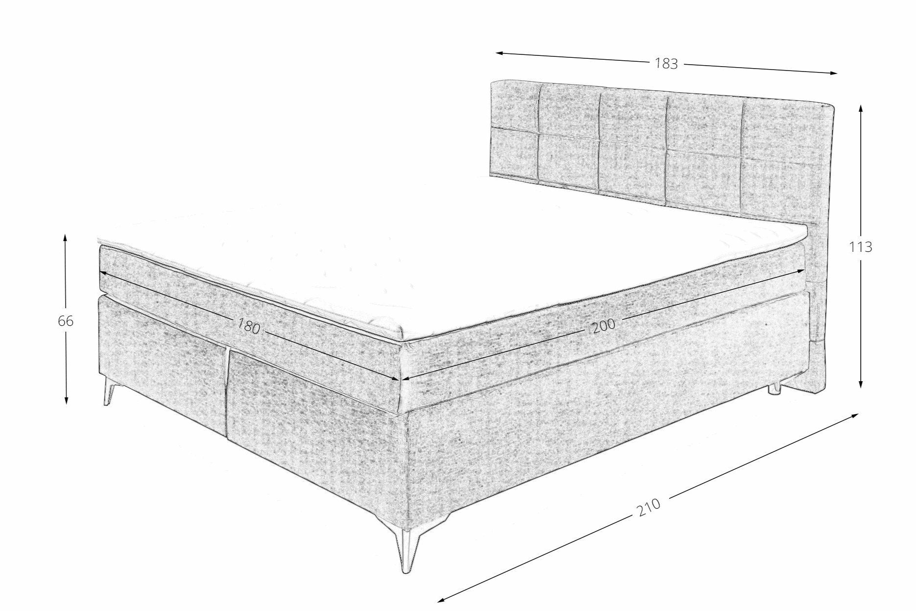 Boxspring Naravo - Silver | Includes Base and Topper