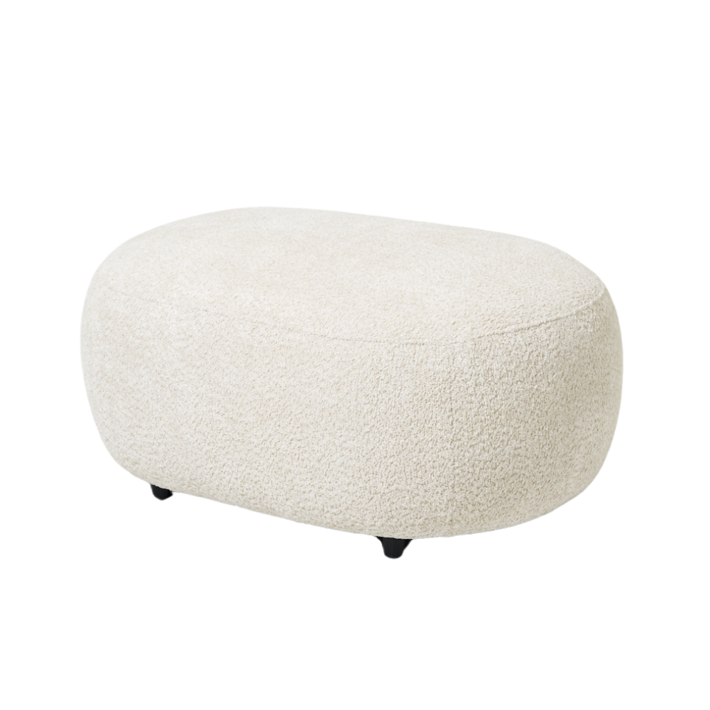 Pouf Cavallo – Cream Bouclé Ottoman 90×64×42 cm