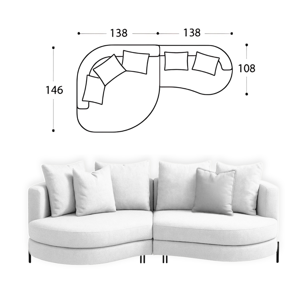 Sofa Yang - White 276x146cm