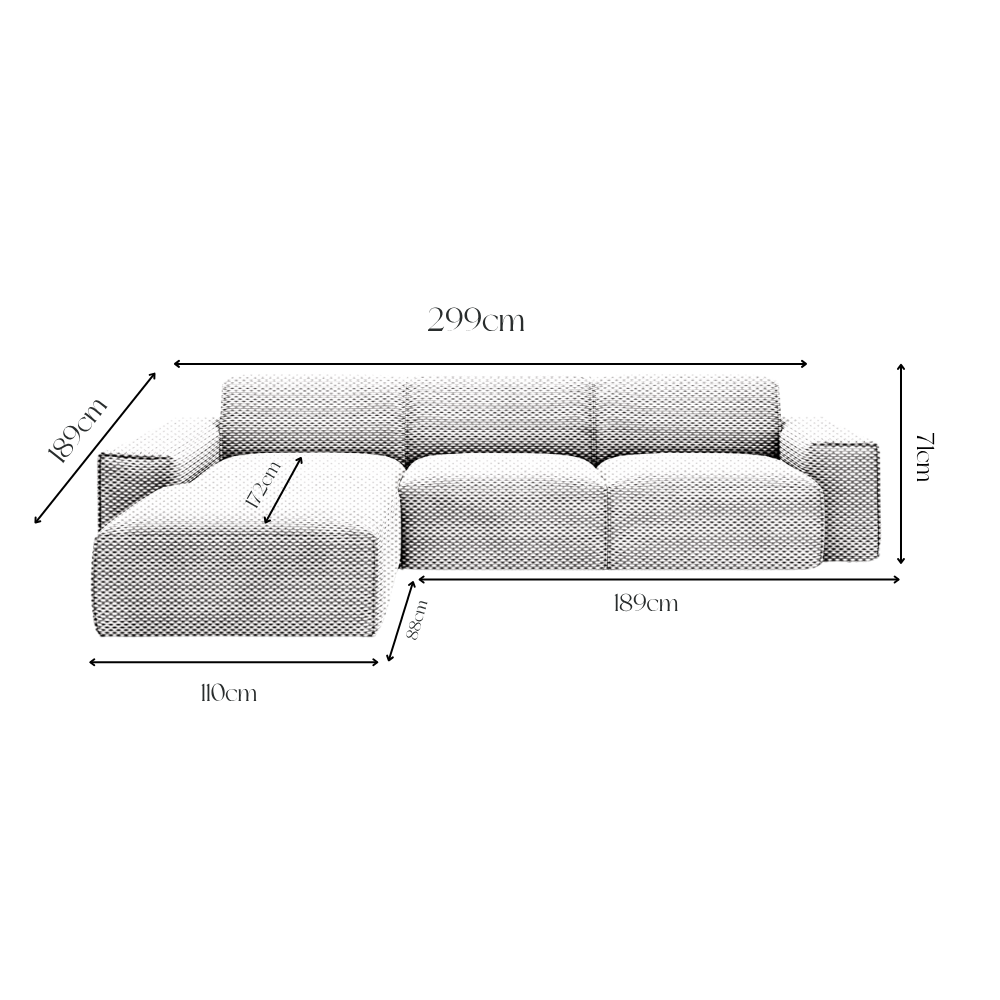 Sofa Linton – Brown – 299x189 cm