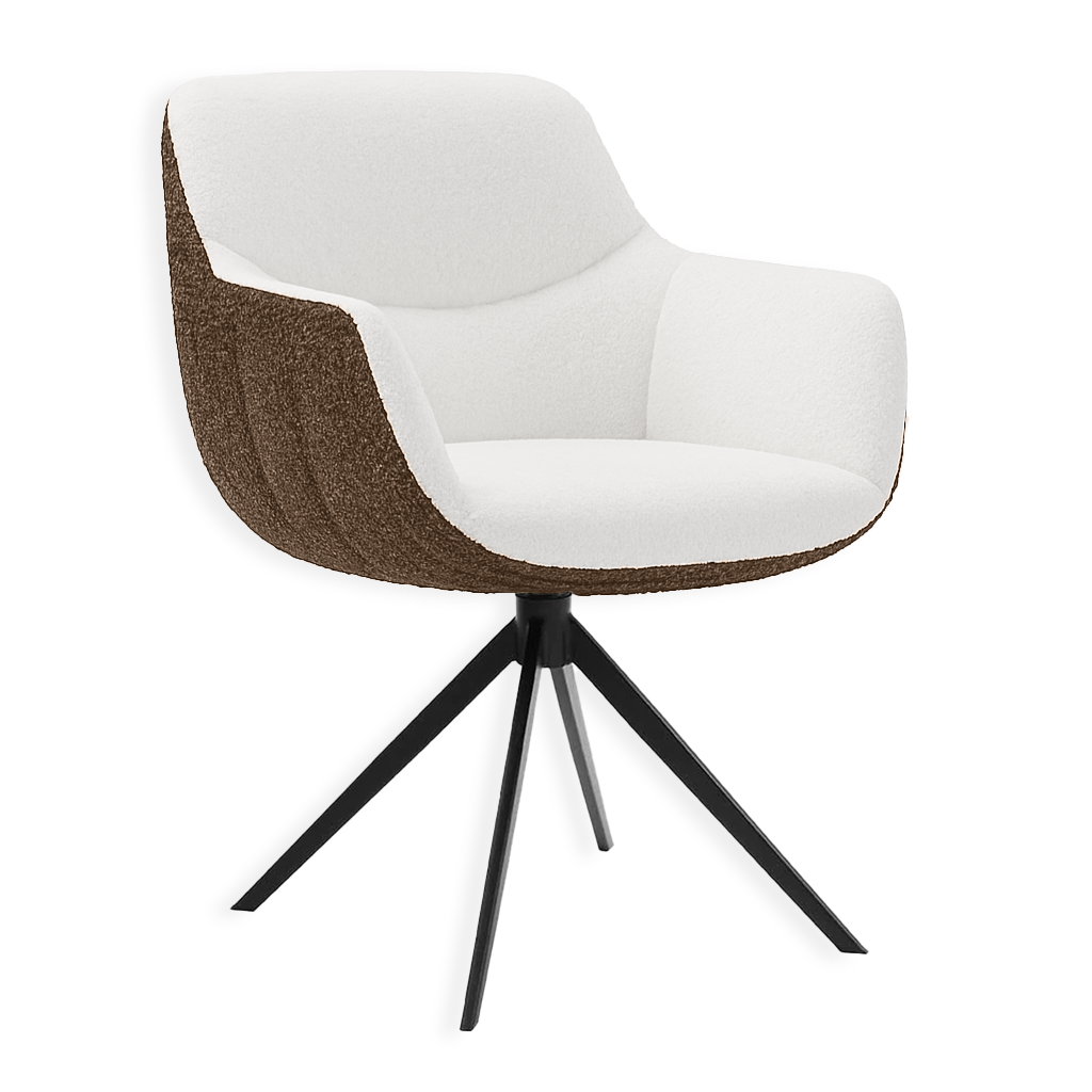 Chair - Ferrara Brown Bouclé + White Bouclé
