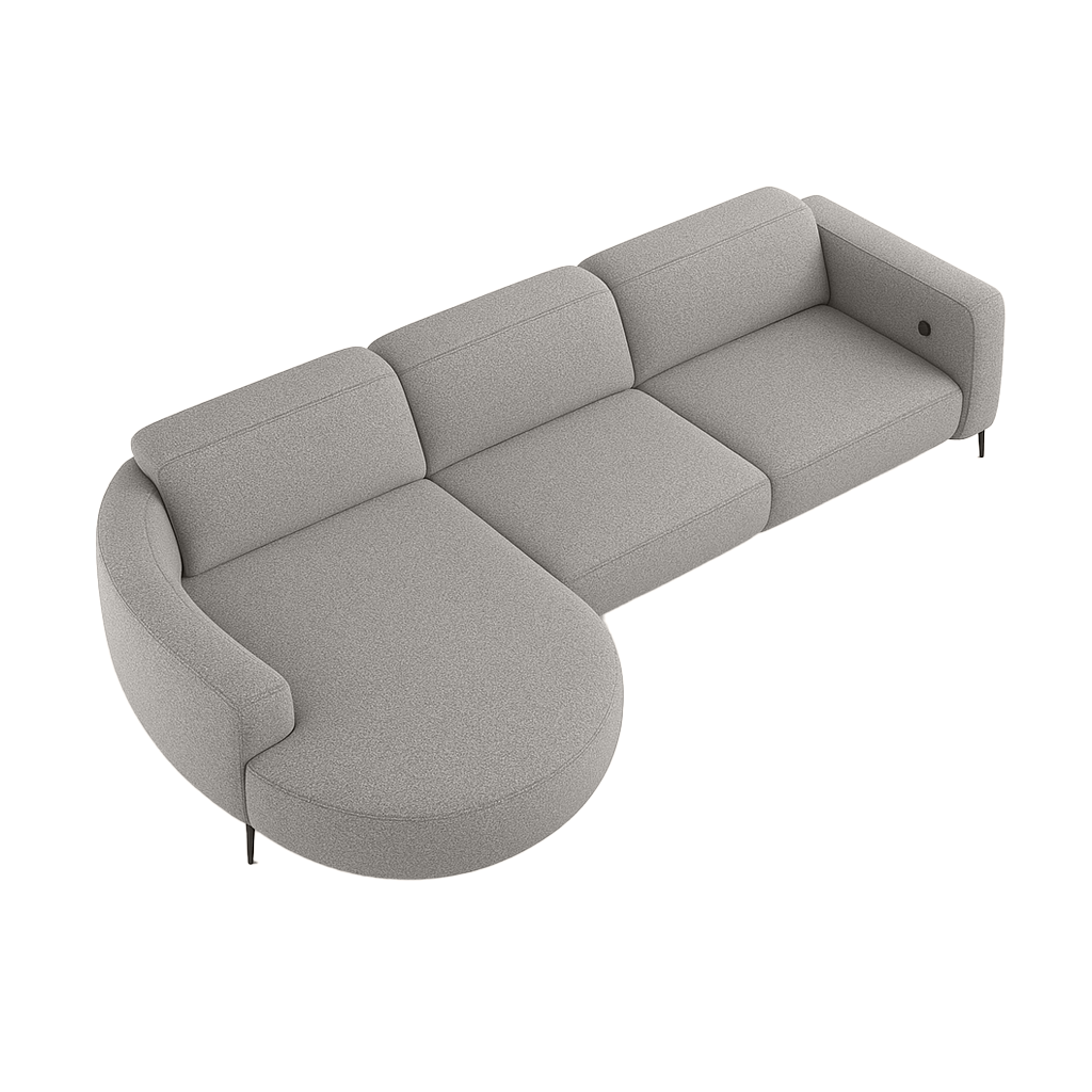 Sofa Maximus - Gray - Lounge Right 322x176cm