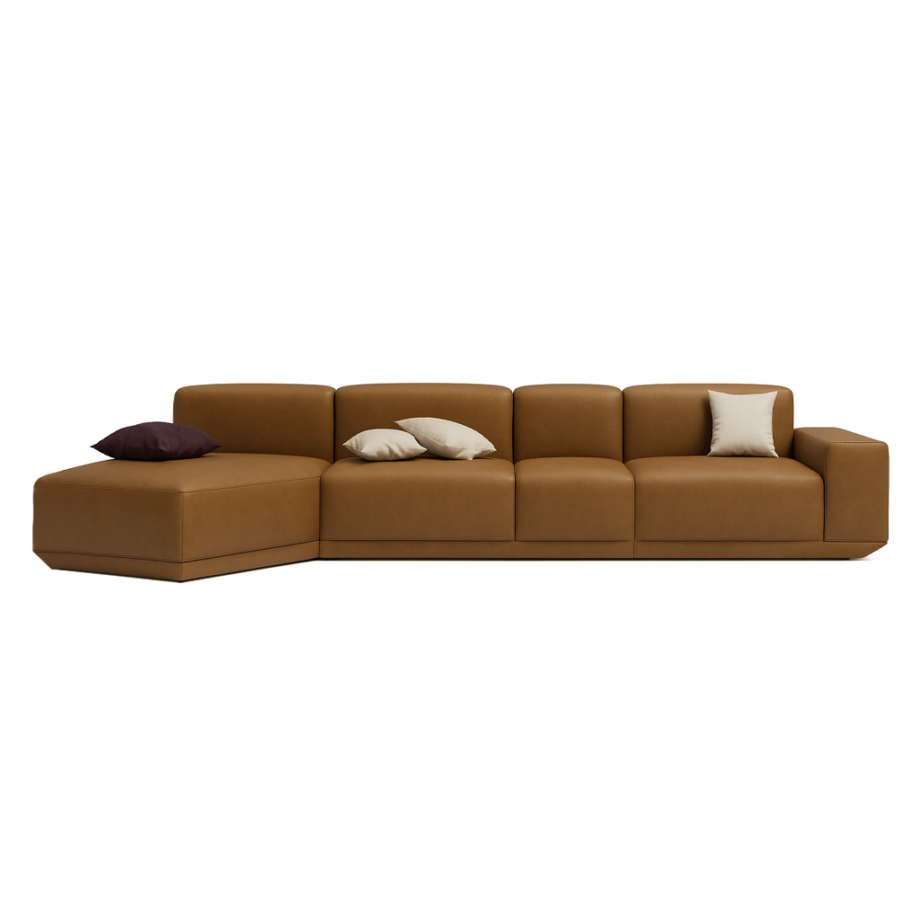 Sofa Cube Musa - Bronze Leather | 387x174cm