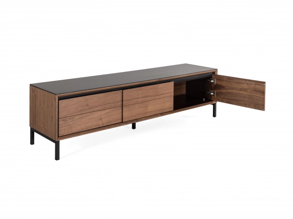 TV Unit Lima – Walnut/Black Ceramic