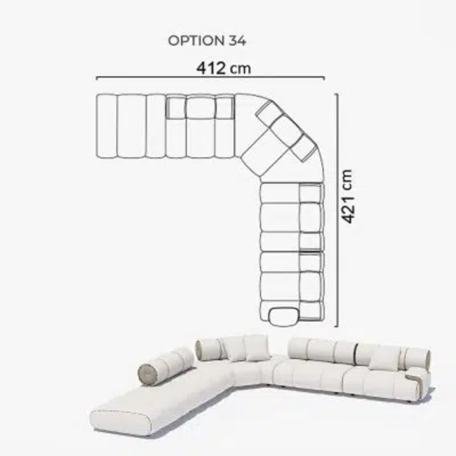 Sofa Orian White 412x421cm