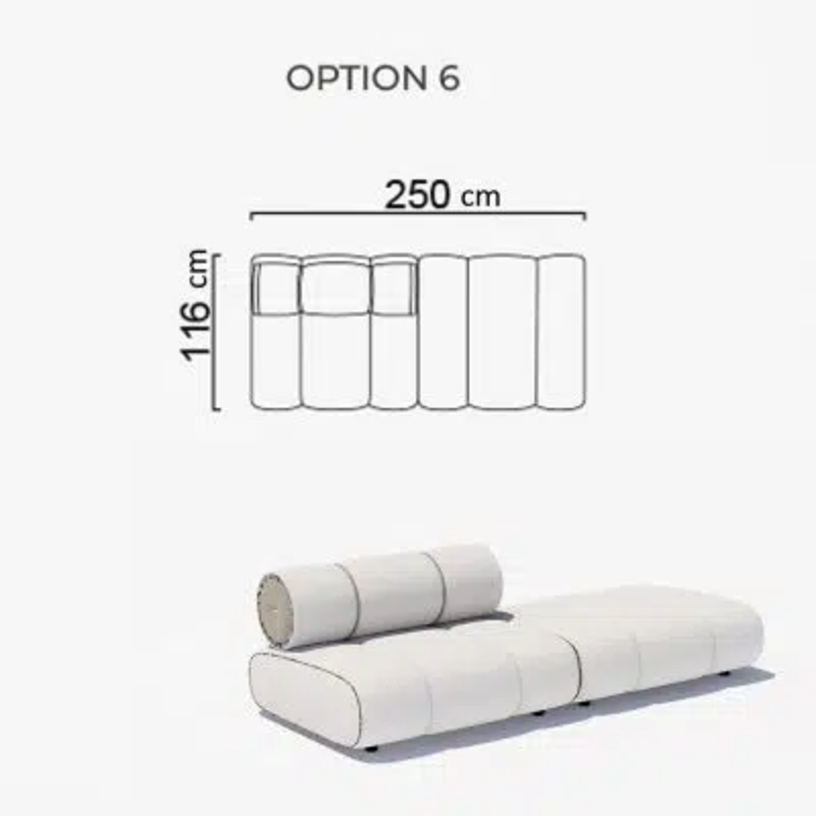 Sofa Orian White 250cm