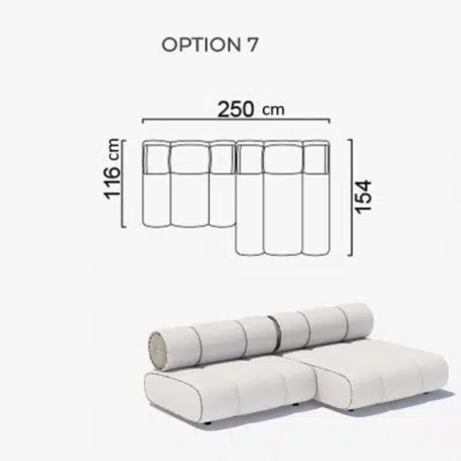 Sofa Orian White 250x154cm