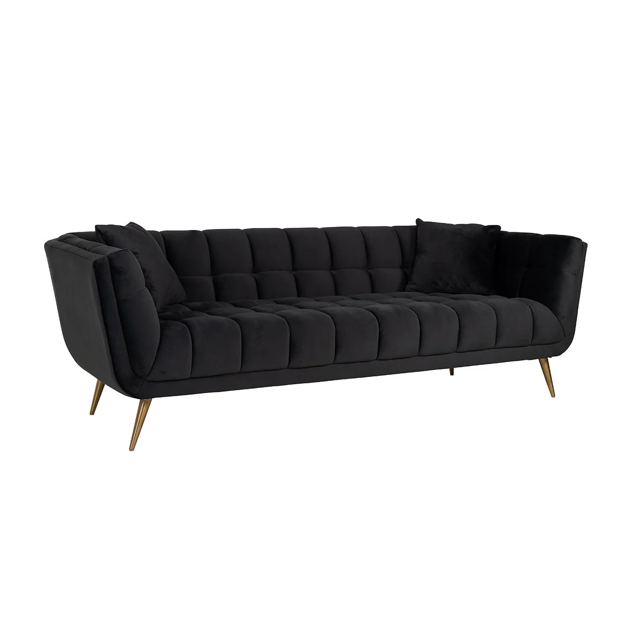 Sofa Huxley Antraciet velvet / Brushed gold (Quartz Antraciet 801) - 230x91cm