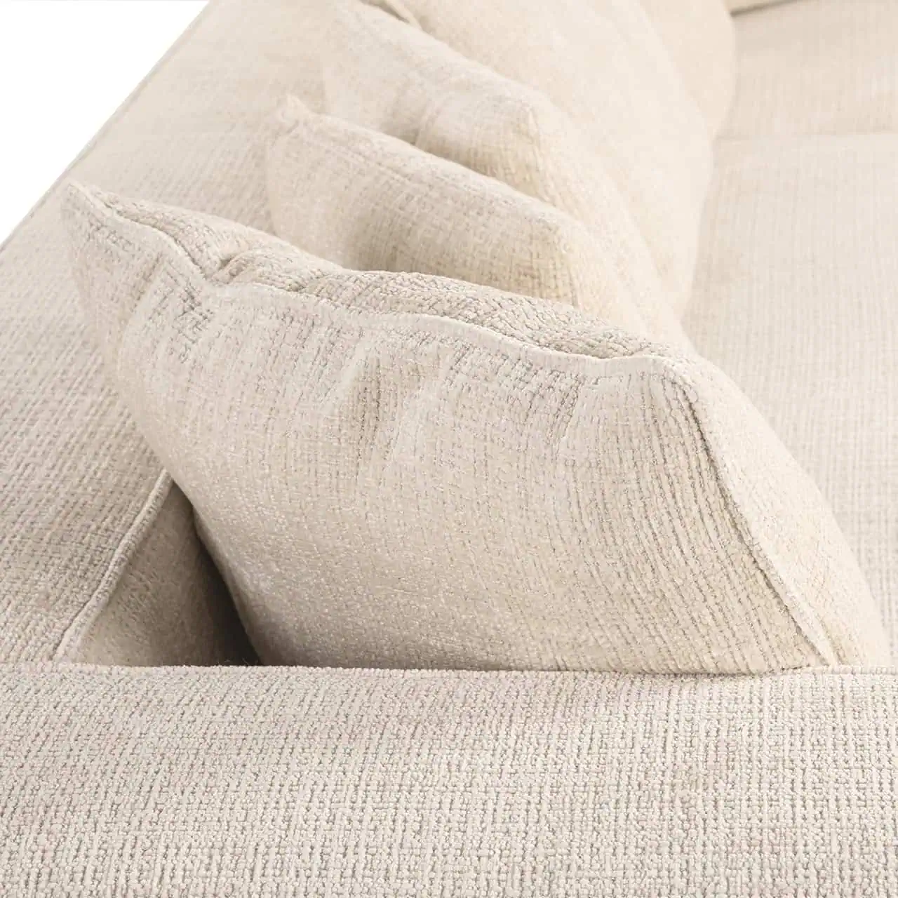 Corner Sofa Lusso Beige Chenille