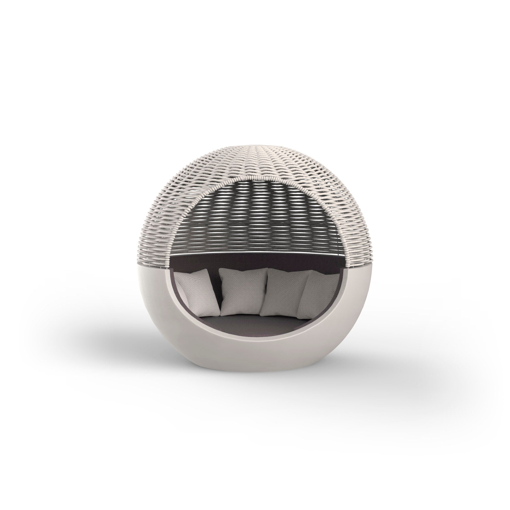 Ulm Moon Daybed With Woven Rope Parasol