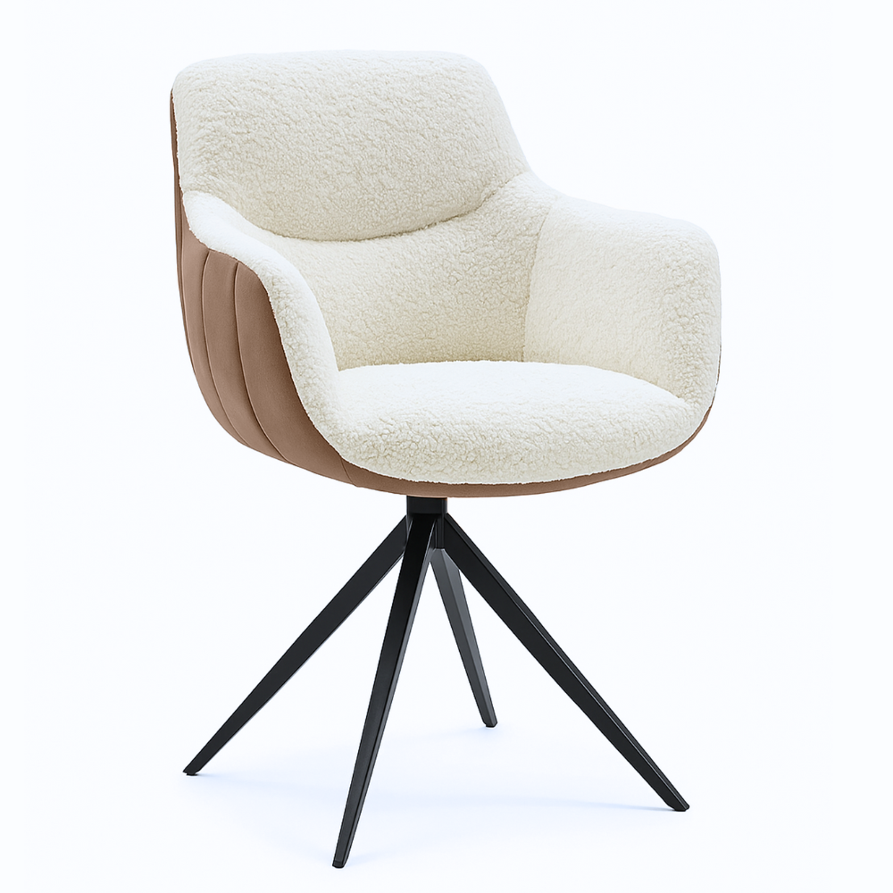 Chair - Ferrara Brown + White Bouclé