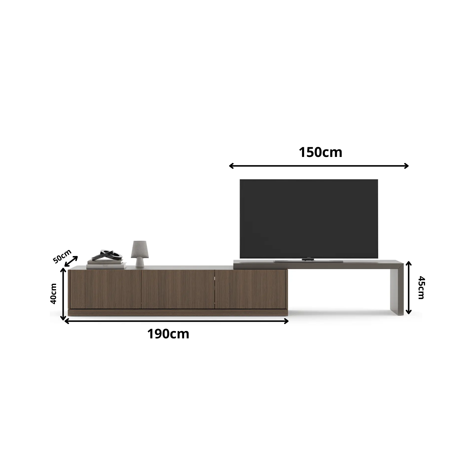 TV Unit Barcelona Walnut Option 1