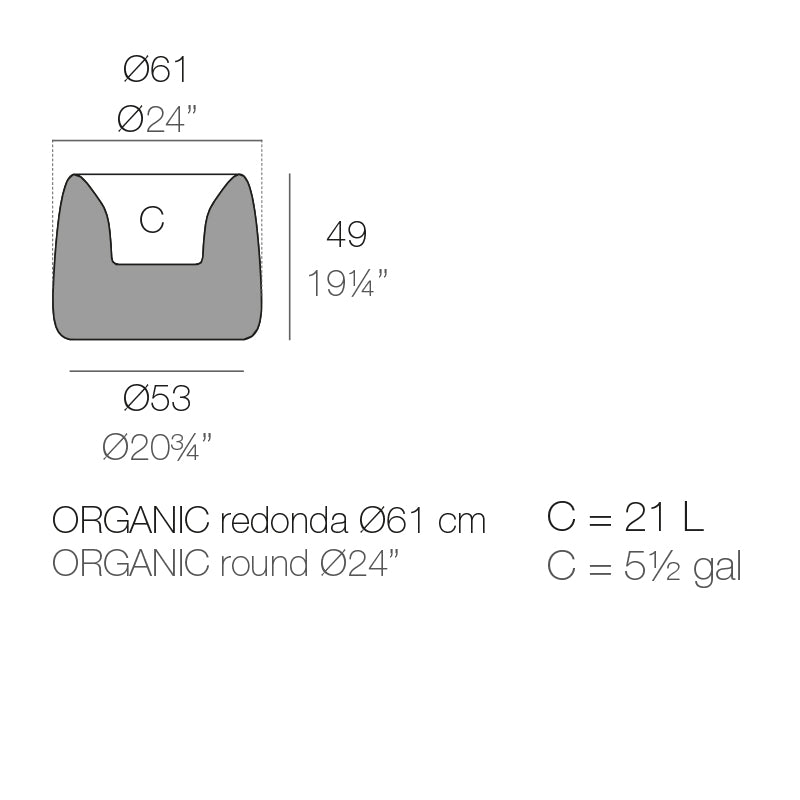 Organic Round Planter Ø61X48