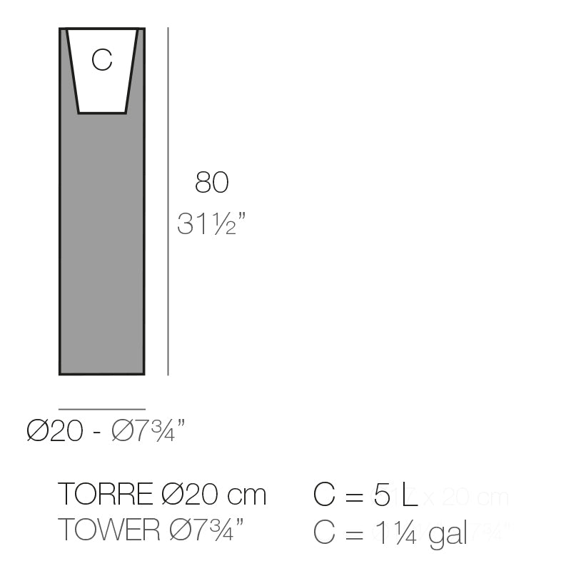 Tower Ø 20X80