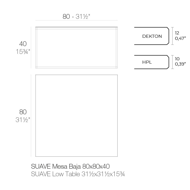 Suave Table 80X80X40 cm