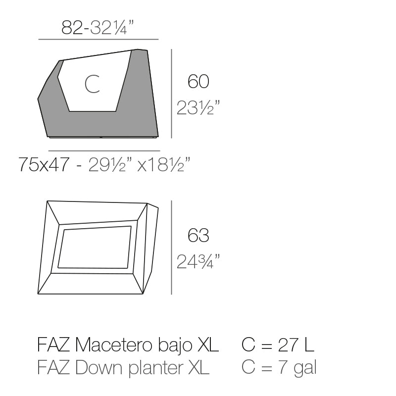 Faz Xl - Planter 82X63X60 Cm