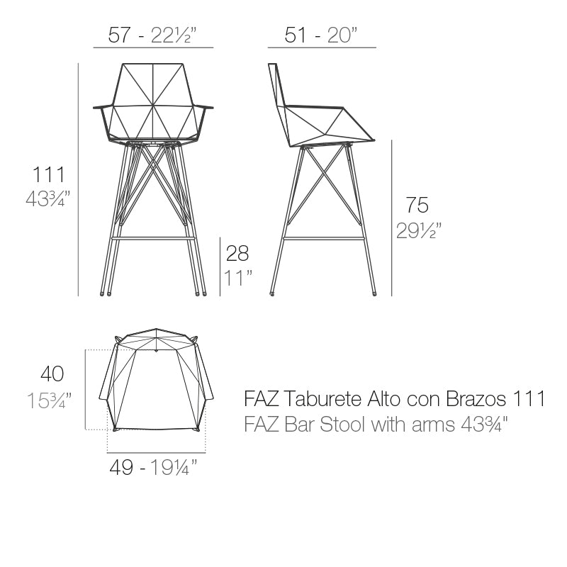 Faz - Bar Stool 57X51X111 Cm