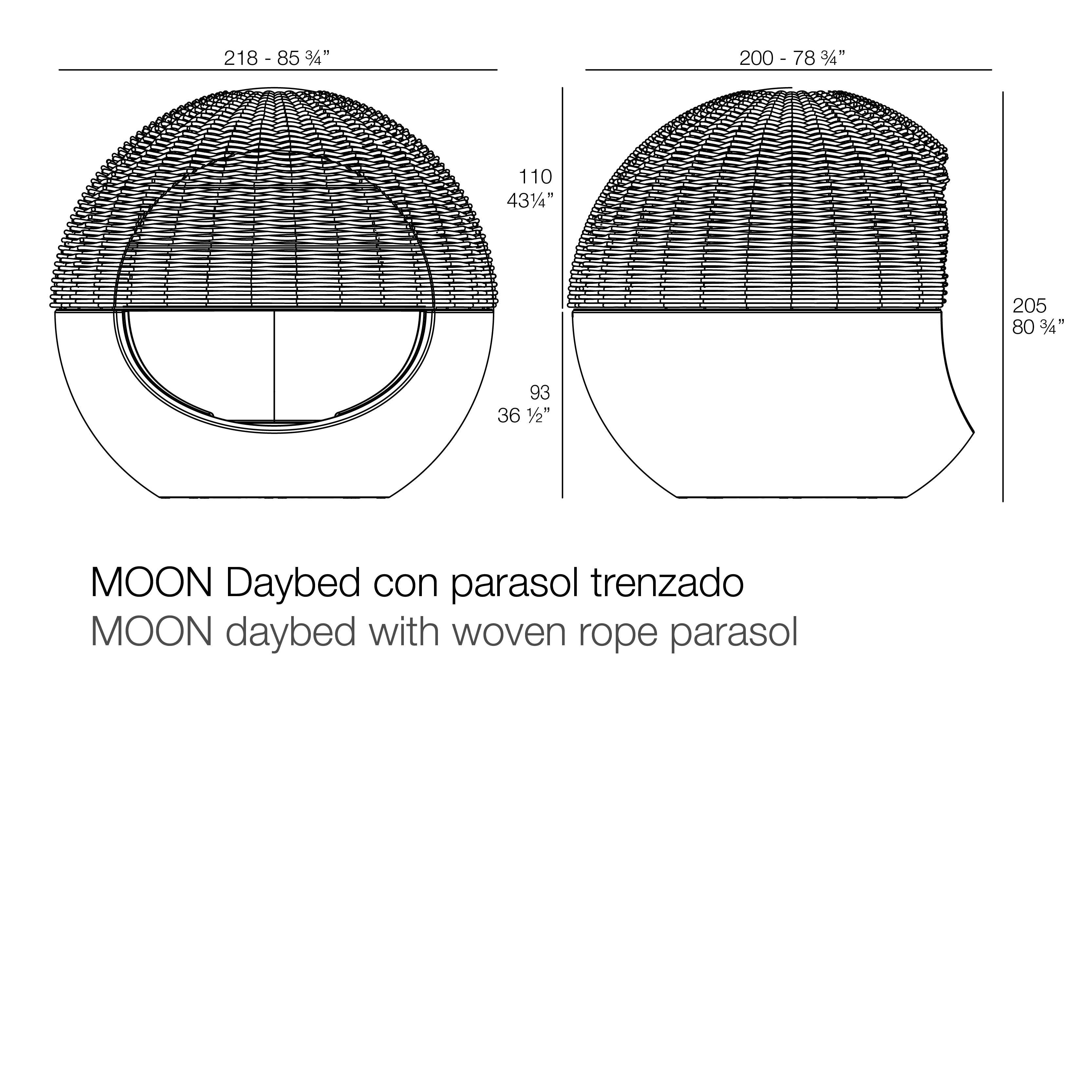 Ulm Moon Daybed With Woven Rope Parasol