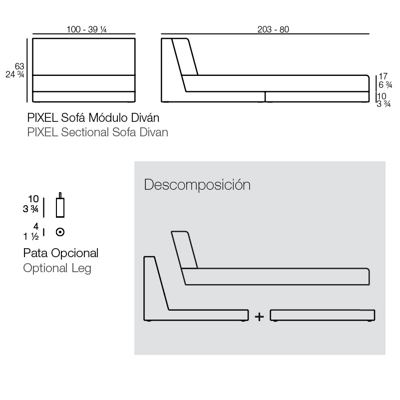 Pixel Chaiselongue Large