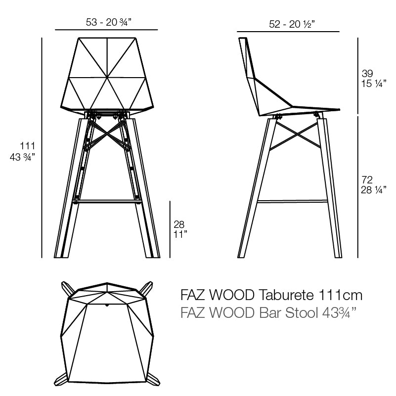 Faz - Wood Bar Stool