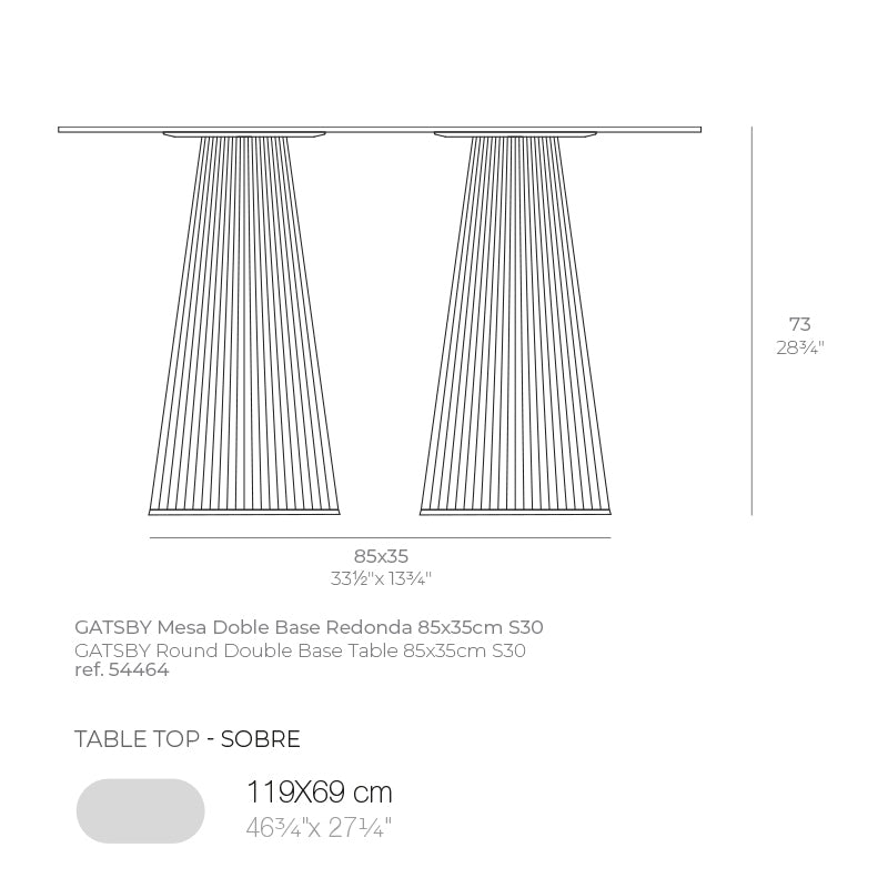 Gatsby Double Base Ø35X73Cm S30