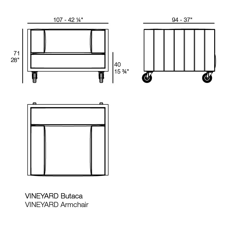 Vineyard Lounge Chair Wheel